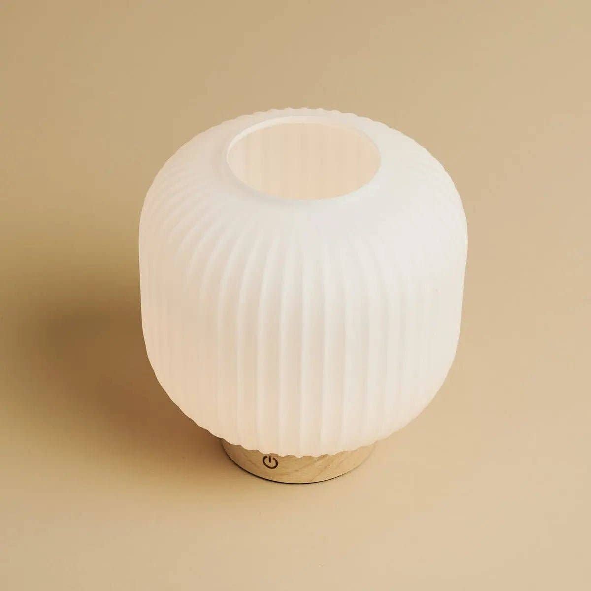 Tavellio - Wholesale Accent/desk lamp - Lyla Unique Rechargeable Lamp – Frosted Glass & Wooden Base, Dimmable, 3 Light Modes10