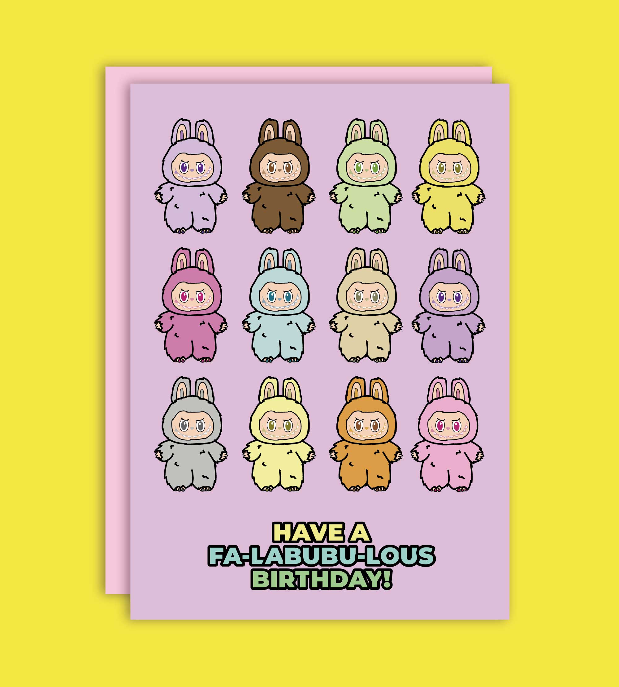 Studio Soph (We Pay Your Import Fees - We Ship DDP) - Wholesale Birthday Card - Have A Fa-Labubu-Lous Birthday! Funny Greeting Card 2