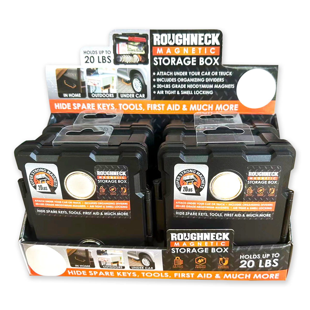 Novelty Brands - Wholesale Retailer Display - Home & Living - Roughneck Magnetic Storage Box - 4/Display4