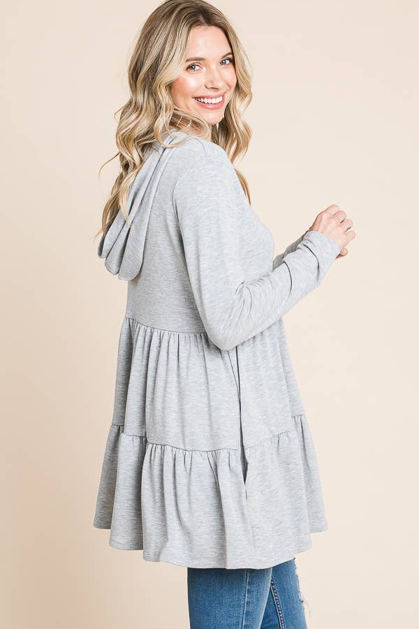 Culture Code - Wholesale Tunic - Women's - CFD1150LA - HOODIE SHIRRING LONG SLEEVE DRESS11