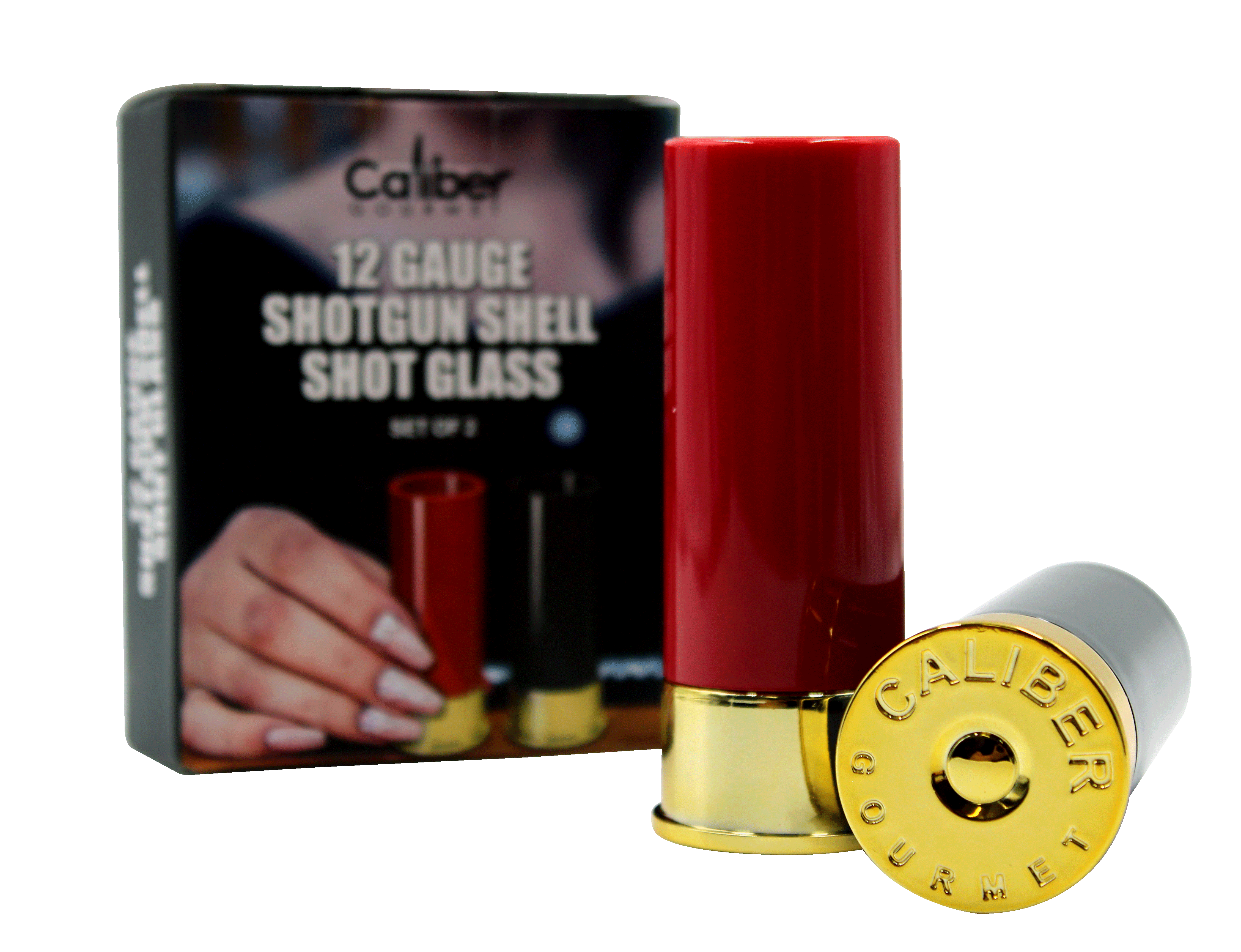 CALIBER GOURMET / CAMPCO - Wholesale Shotglas - Shotgunschuifjes in zwart en rood in de vorm van patroonhulzen1