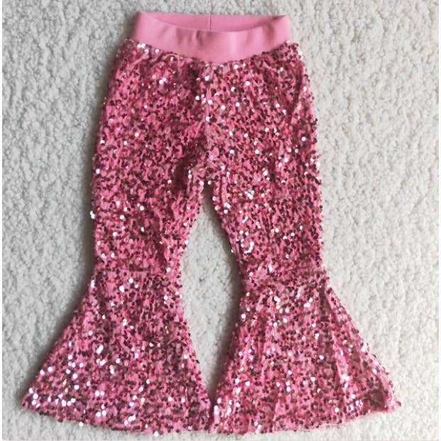 Aier Wholesale - Wholesale Pants - Kids - Baby Girls Toddler Brithday Party Sequin Bell Bottom Pants