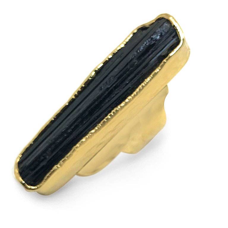 Atra Nova By Sheila B. - Wholesale Cocktail/Statement Ring - Black Velvet Tourmaline Ring in Gold1