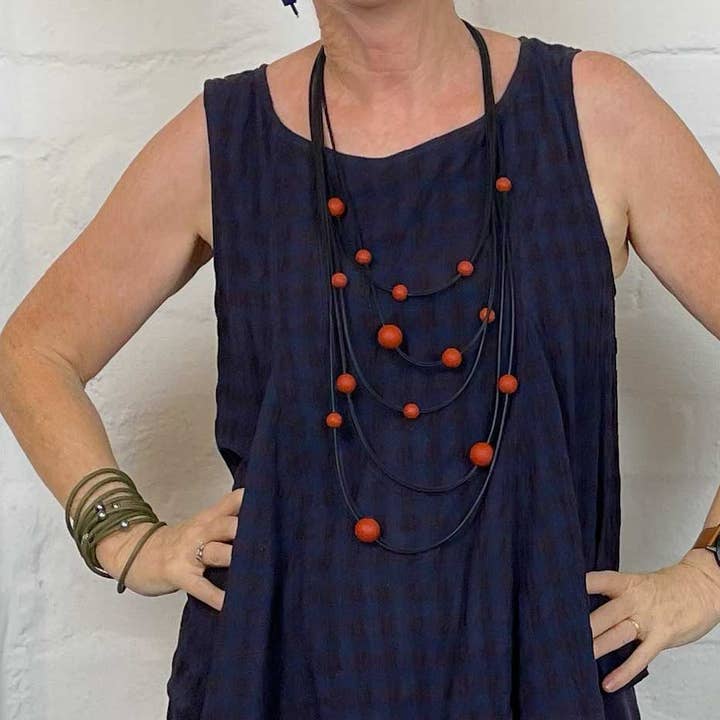 Frank Ideas - Wholesale Beaded/Pearl Necklace - Architectural statement modern necklace SOLAR SYSTEM brick