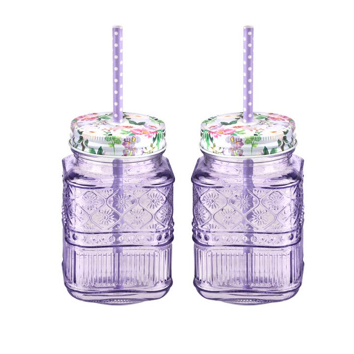 Godinger - Wholesale Drinking Glass/Cup - Claro Mason Jars 16 oz Set of 2
