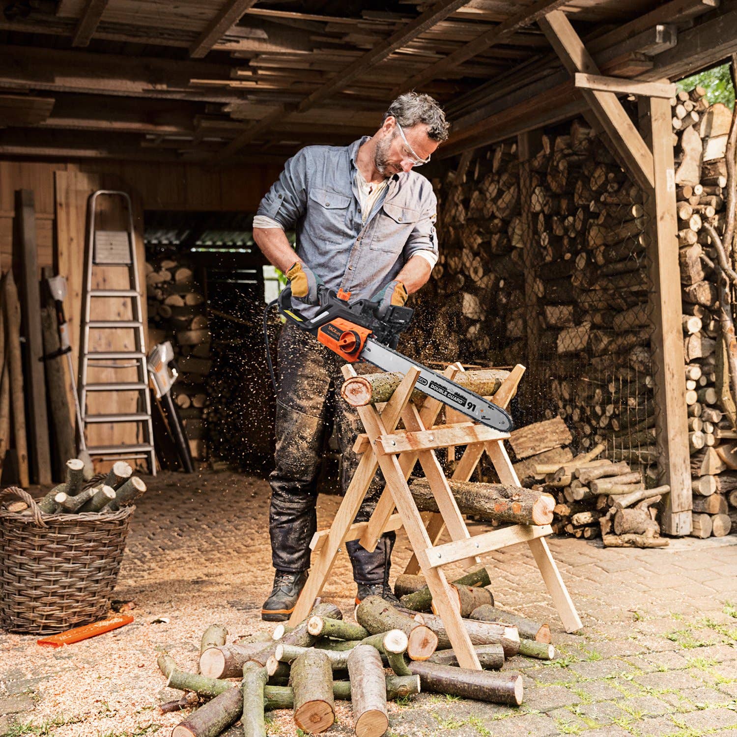 Above Edge - Wholesale Handy Tool - 15 Amp Electric Corded Chainsaw with 18-inch Chain Length4