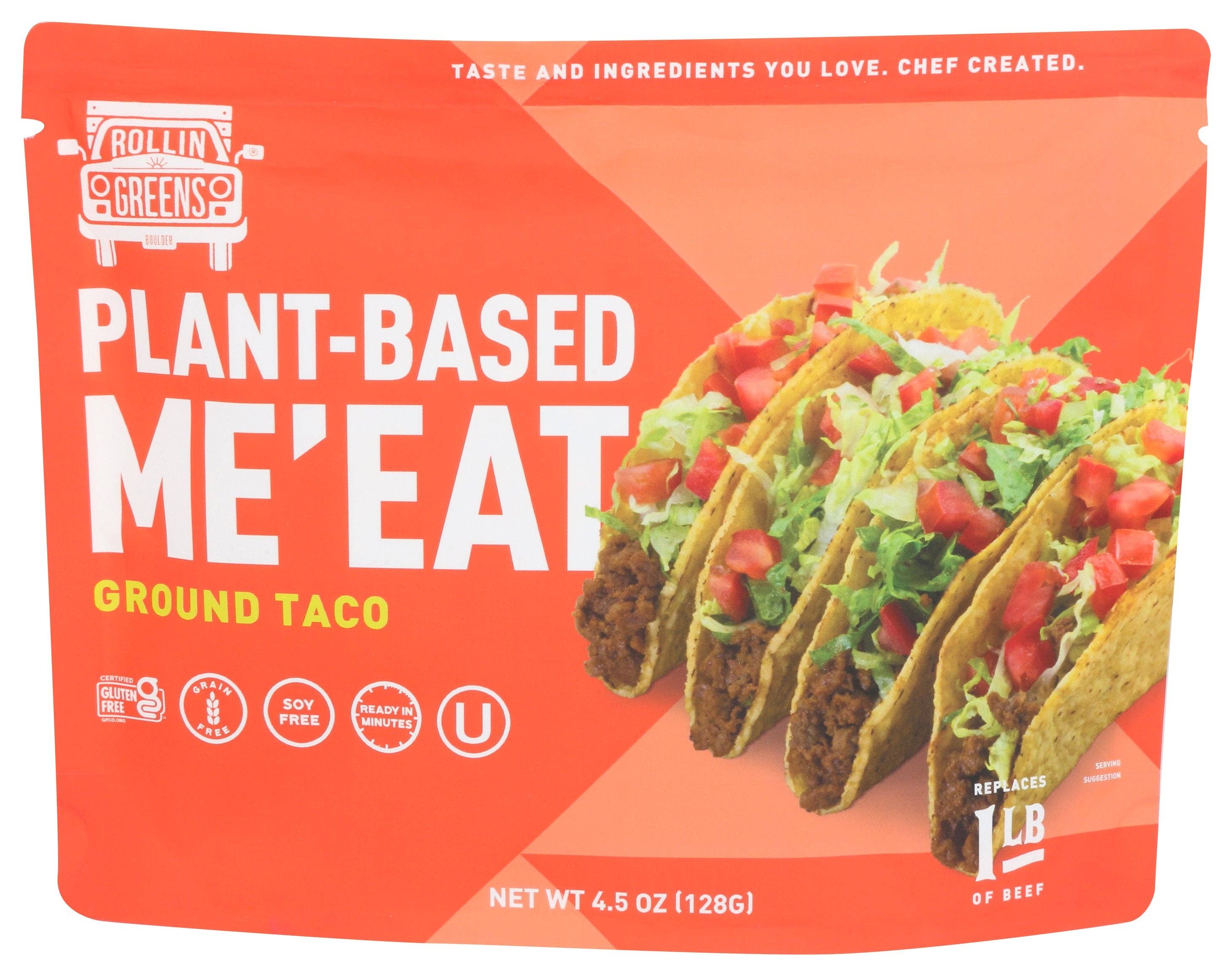 Everyday Supply Co - Wholesale Shelf Stable Prepared Meal - ROLLINGREENS MEAT PB GROUND TACO - Case of 12