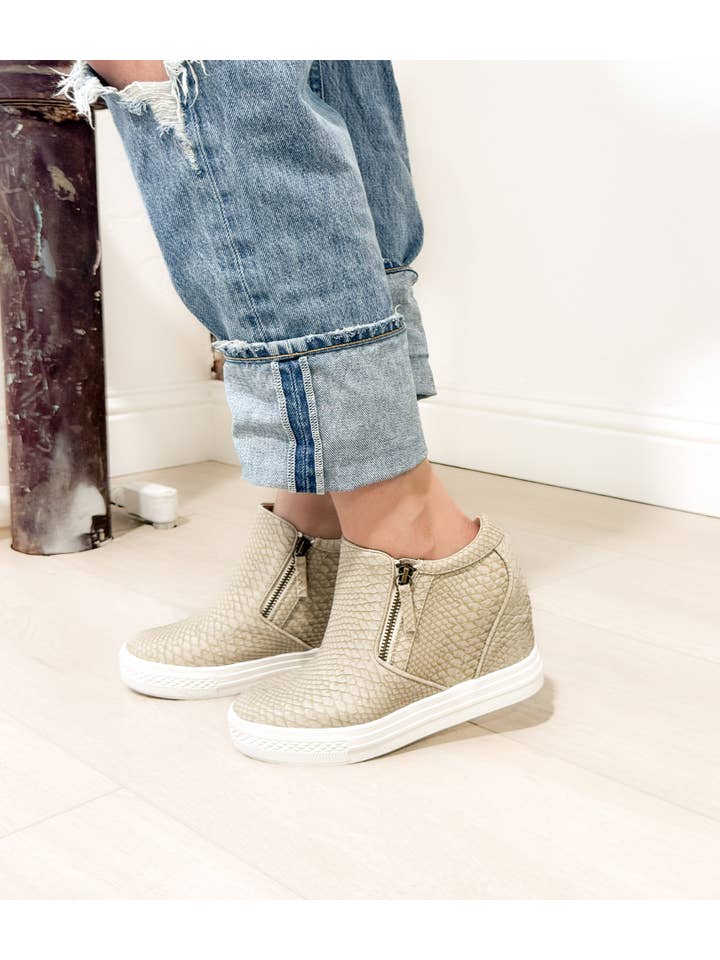 Naughty Monkey - Wholesale Lifestyle Sneakers - Women's - Timmibelle Wedge Sneaker in Cream1