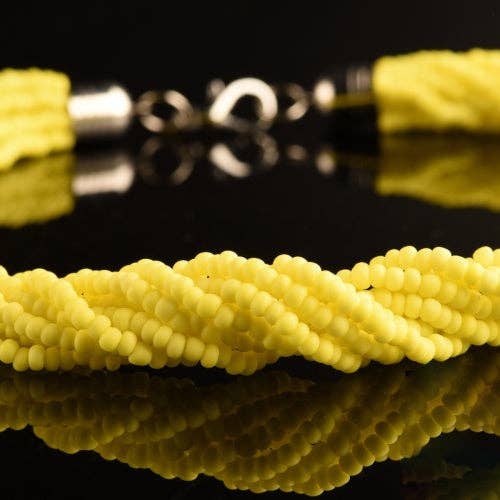 Mazzega Art & Design - Wholesale Beaded/Pearl Necklace - Murano Torchon Mat Necklace, 9 strands of intertwined rare satin pastel vintage 1980s seed beads (approximately 50 cm in length), hypoallergenic clasp.4