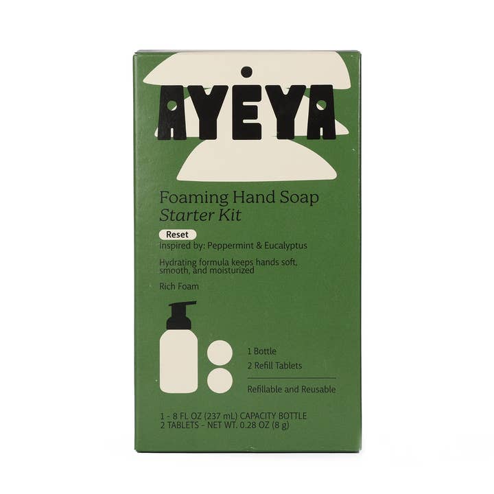 Peppermint + Eucalyptus Reset Foaming Hand Soap Starter Kit for wholesale by Ayéya