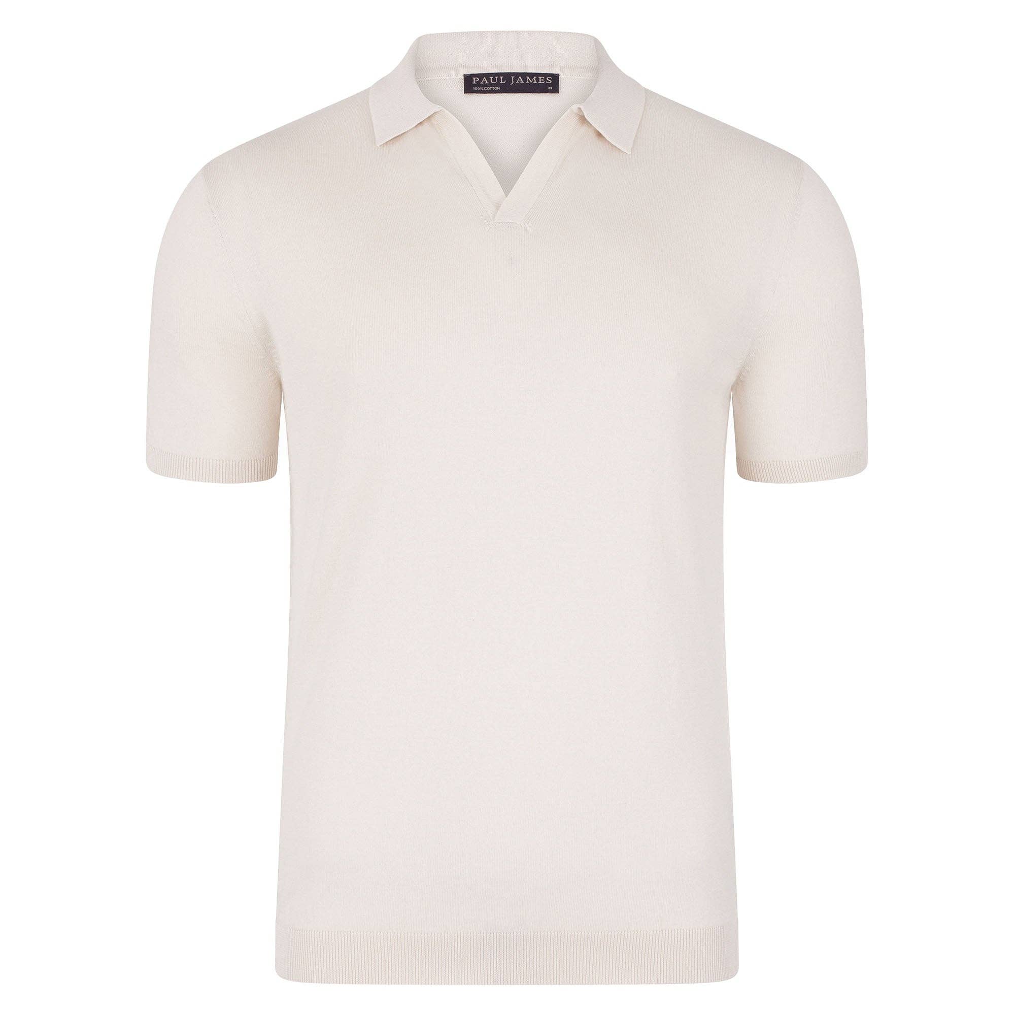 Paul James Knitwear - Wholesale Polo - Heren - Heren Ultra Fijne Katoenen Poloshirt Zonder Knopen37