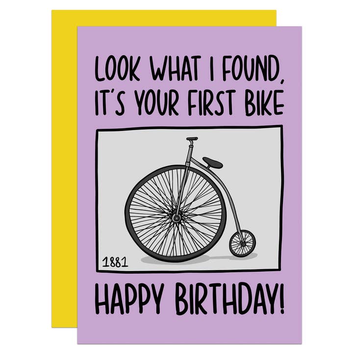 Old Bike Cycling Geburtstagskarte A6 für den Großhandel von TeePee Creations