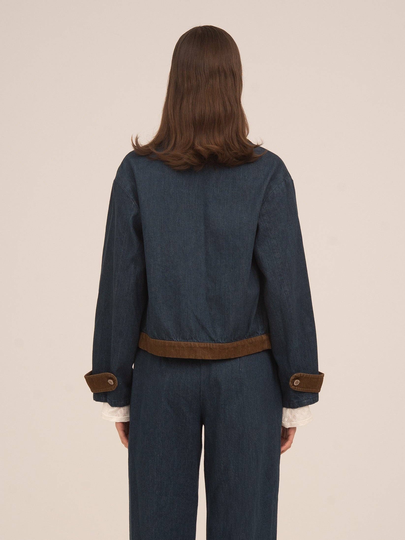 CARMEN SAYS - Wholesale Denim Jacket - Women's - Backstreet Blue and Brown Denim Jacket3