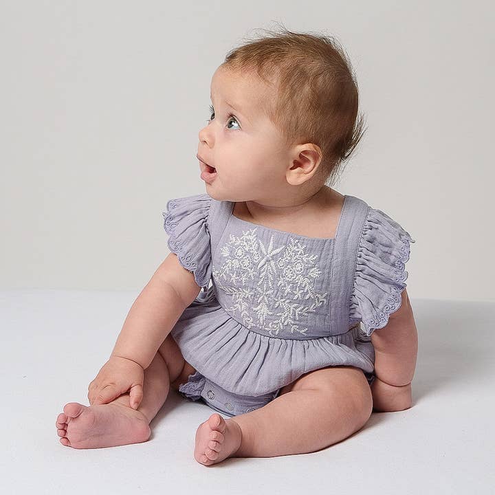 Organic Muslin Embroidered Bodysuit - Evelyn and other Purchase Wholesale embroider buddies. Free Returns & Net 60 Terms on Faire trending on Faire.