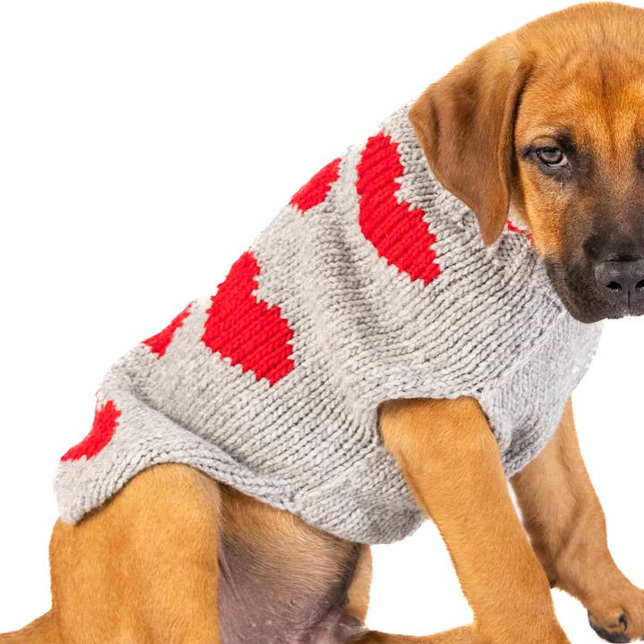 Suéter de perro de corazones rojos para venta al por mayor de CHILLY DOG LLC