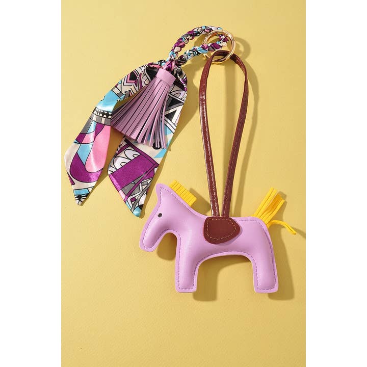 anbfashion - Wholesale Keychain - Women's - PONY HORSE SCARF BAG CHARM TASSEL KEYCHAIN