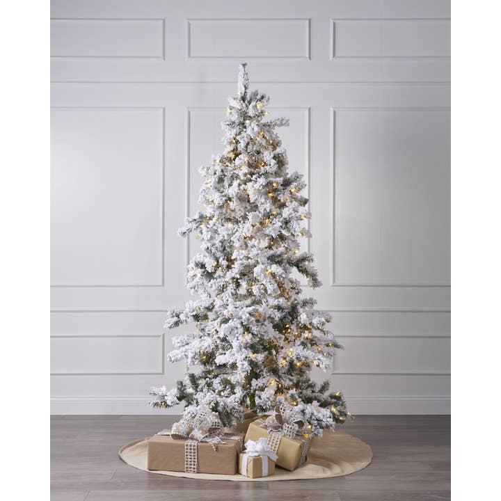 Christmas Place Inc. - Wholesale Artificial Christmas Tree - 9ft Snowy Fairbanks Tree with LED Lights