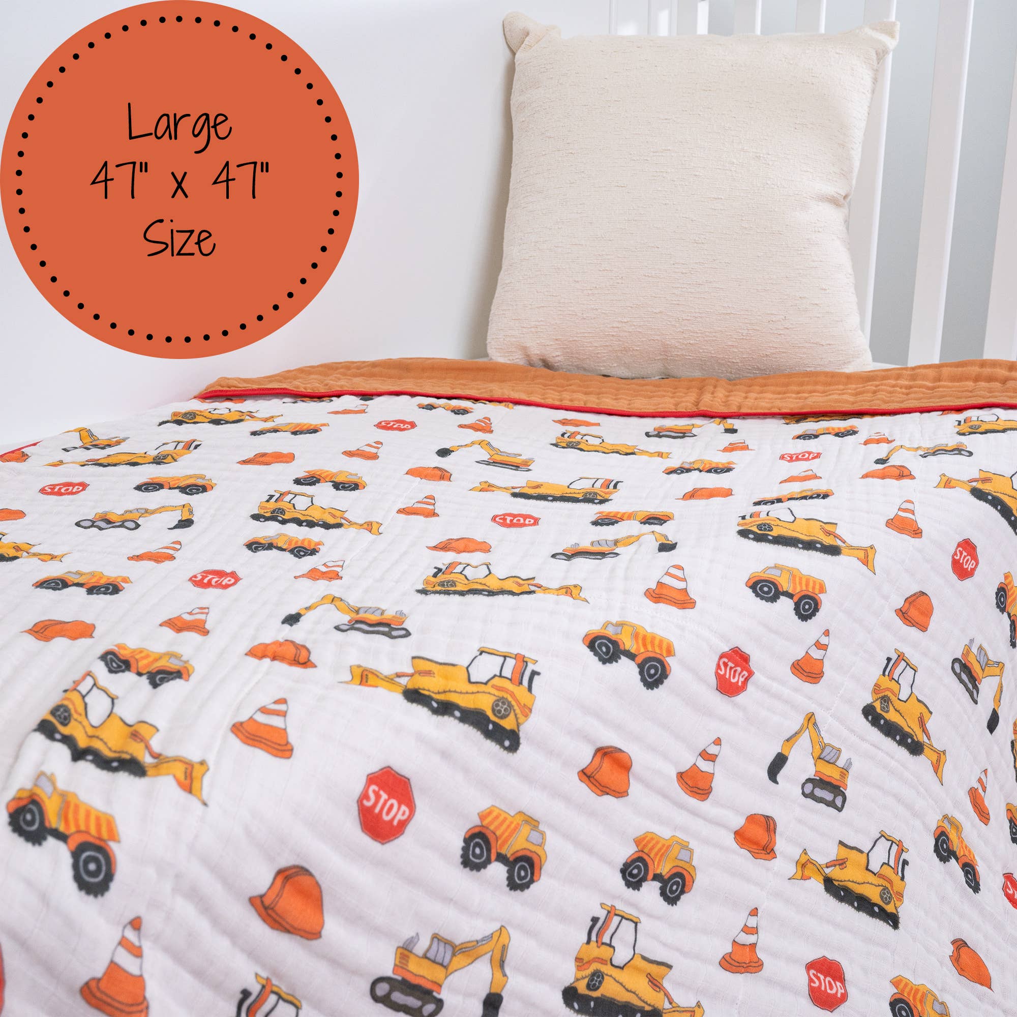 LollyBanks – wholesale Filtar – Barn och baby – Under konstruktion baby småbarn 100% bomullsmuslinfilt4