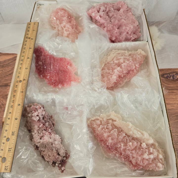 Aquamarine Daydream Wholesale - Wholesale Spiritual Stone/Crystal - 6pc Pink Halite ~ Mineral Specimen ~ Bulk Crystal Flats