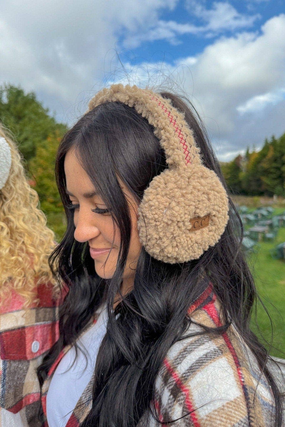 MiMi Wholesale - Wholesale Earwarmers/Ear Muffs - Women's - EMS4502 Sherpa With Embroidery Earmuffs2