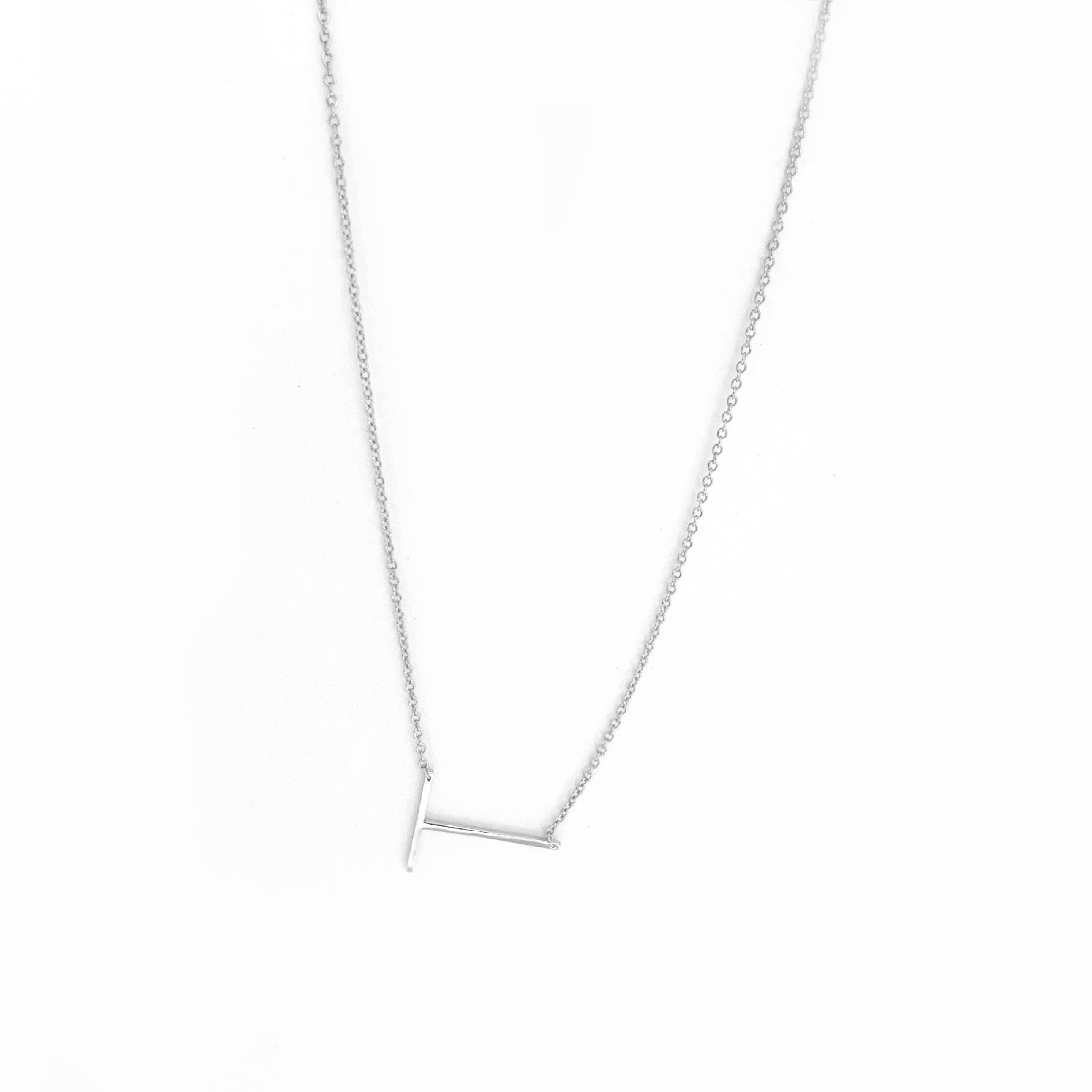 Marlyn Schiff - Wholesale Pendant/Charm Necklace - sterling silver sideways initial necklace5