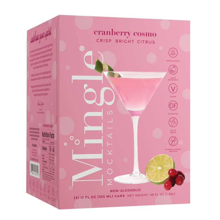 Mingle Mocktails - Wholesale Non-Alcoholic Aperitif/Mocktail - Cranberry Cosmo Sparkling Mocktail (6 x 4pk)1