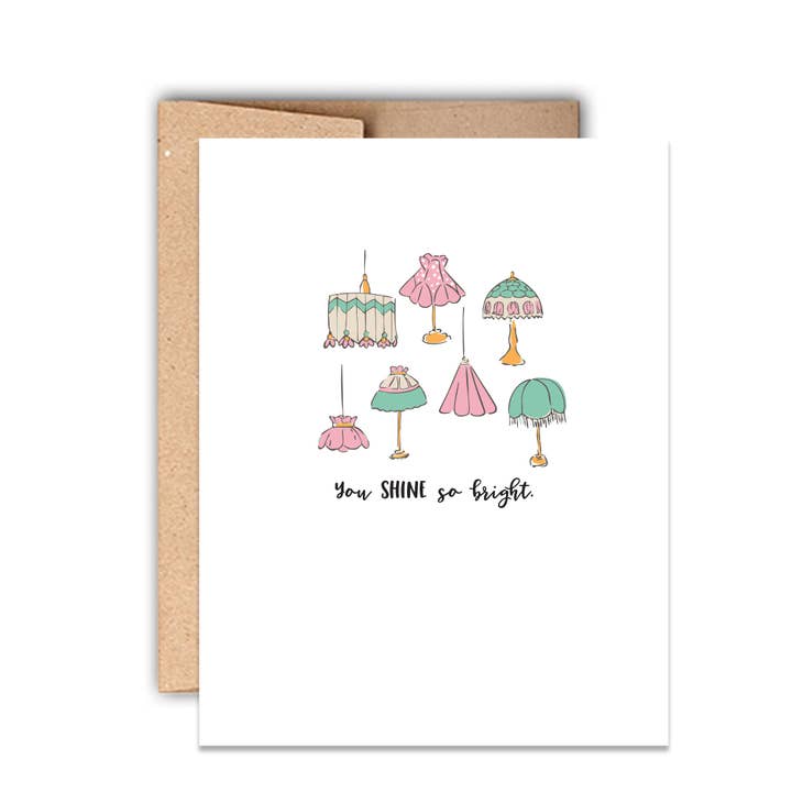 You Shine so Bright Letterpress Graduation Card for wholesale by Stack Paper Press