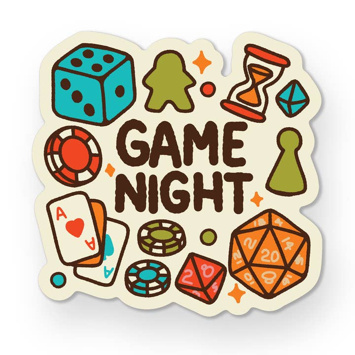 Game Night – 3" Vinyl Sticker for wholesale by dash&doodle
