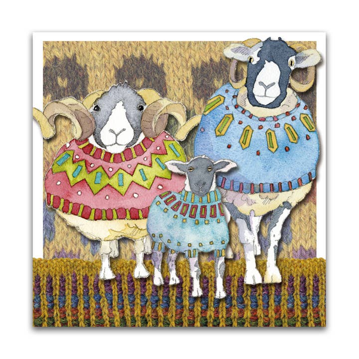 Emma Ball Ltd - Wholesale Magnet - Three Woolly Sheep Magnet
