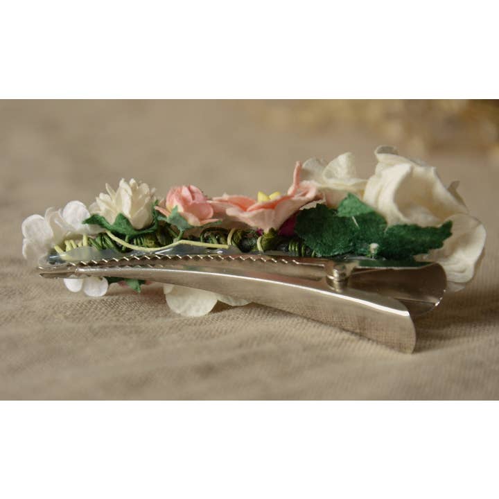 Matrinna - Wholesale Hair Pin - White Flower Hair Pin With Metal Alligator Clip, Millinery Hair Bun Decoration Piece, Blossom Head Accessory for Hairstyle, Pigtail Holder3