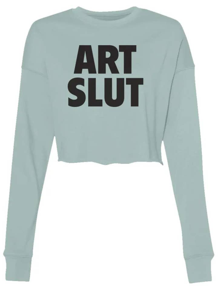 Art Slut - Sudadera Recortada de Cuello Redondo para venta al por mayor de Amp'd Apparel Company