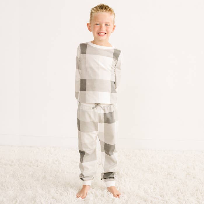 Kids' Unisex Jogger Pajama Set - Fireside Plaid for wholesale by The Black Sheep Fam