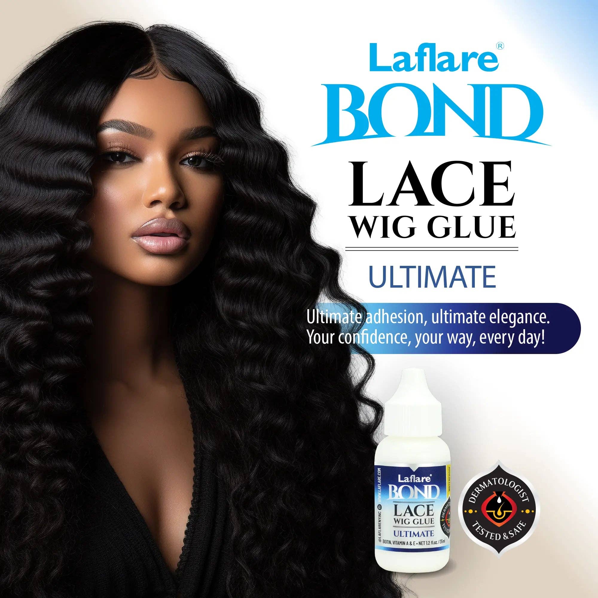Laflare - Wholesale Hair Styling Gel/Mousse - Lace Bond Wig Glue - Ultimate Strength, Infused with Biotin, Vitamin A & E, Non-Toxic, Dries Clear.1