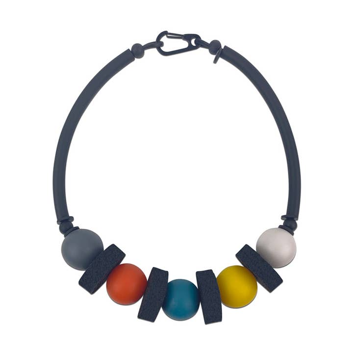 Colar moderno de design CHUNKY RESIN Colar de contas Multicor por atacado de Frank Ideas