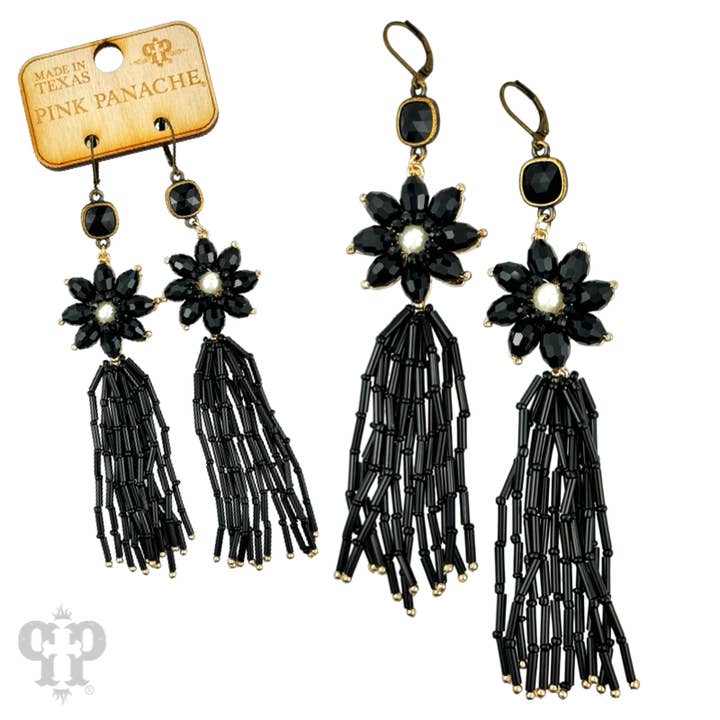 Flower and tassel chandelier statement earring, Austrian crystal and other Purchase Wholesale crystal chandelier beads. Free Returns & Net 60 Terms on Faire trending on Faire.