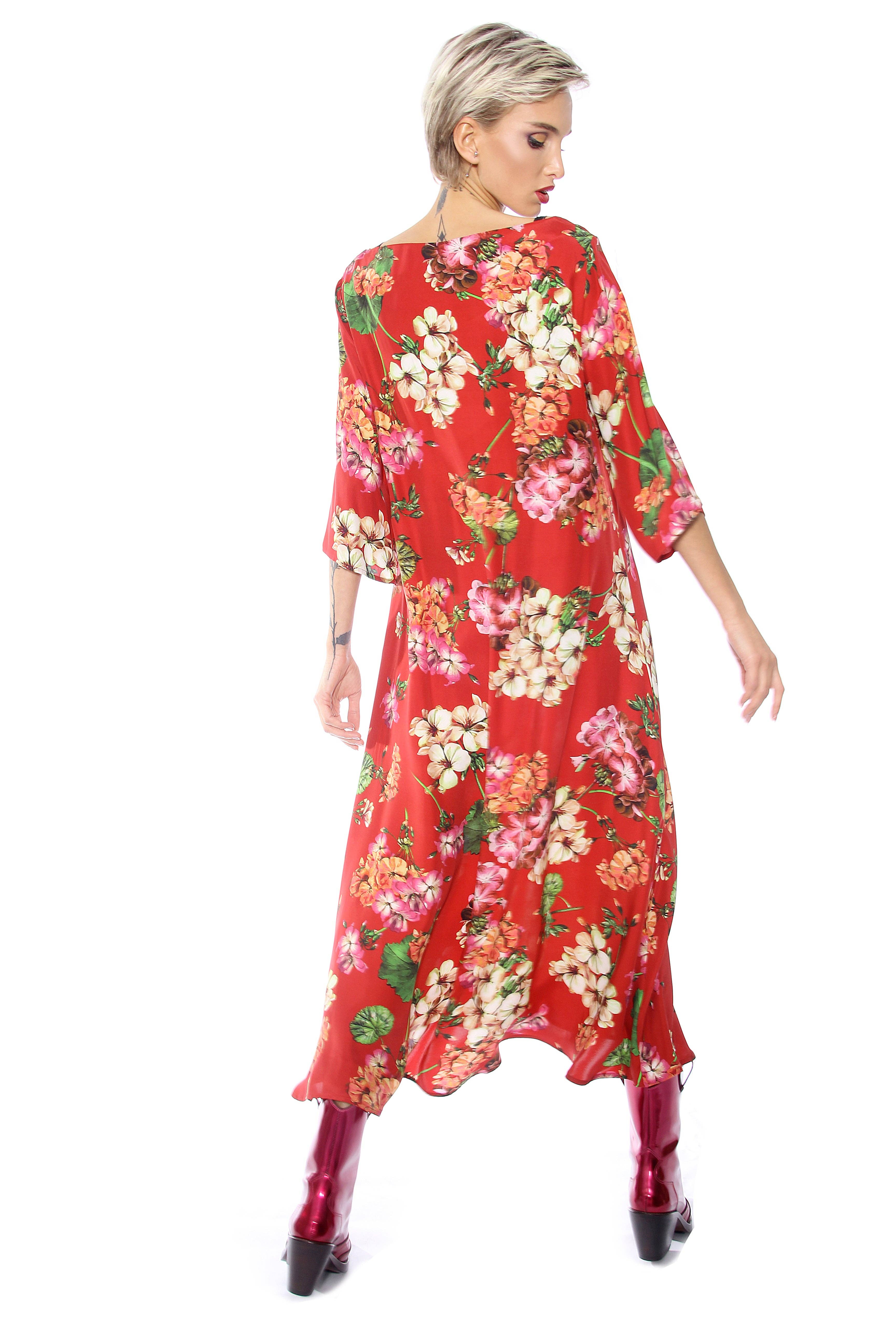 Maya Seyferth - Wholesale Dress - Women's - red silk floral dress3