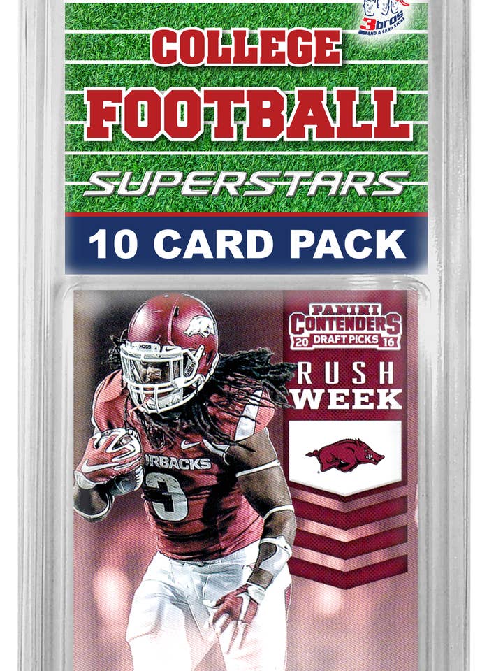 10 Cartas Arkansas Razorbacks College Football Kit Superstar por atacado de 3bros And A Card Store
