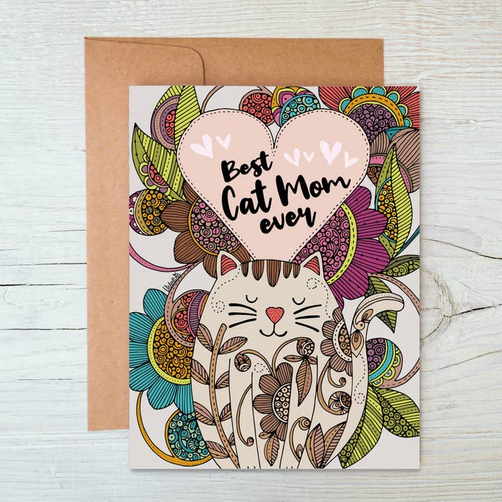 Tarjeta de felicitación para la mejor mamá de gatos. para venta al por mayor de Valentina Harper