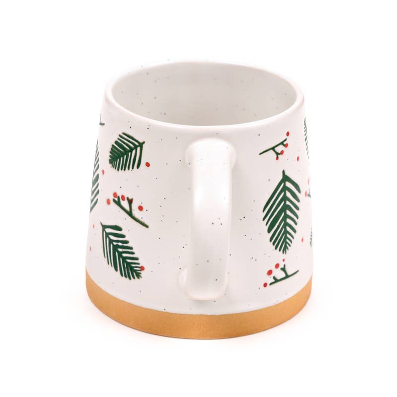 Puckator Ltd – wholesale Coffee mug – Pine Sprigs & Berries Tapered Stoneware Mug2