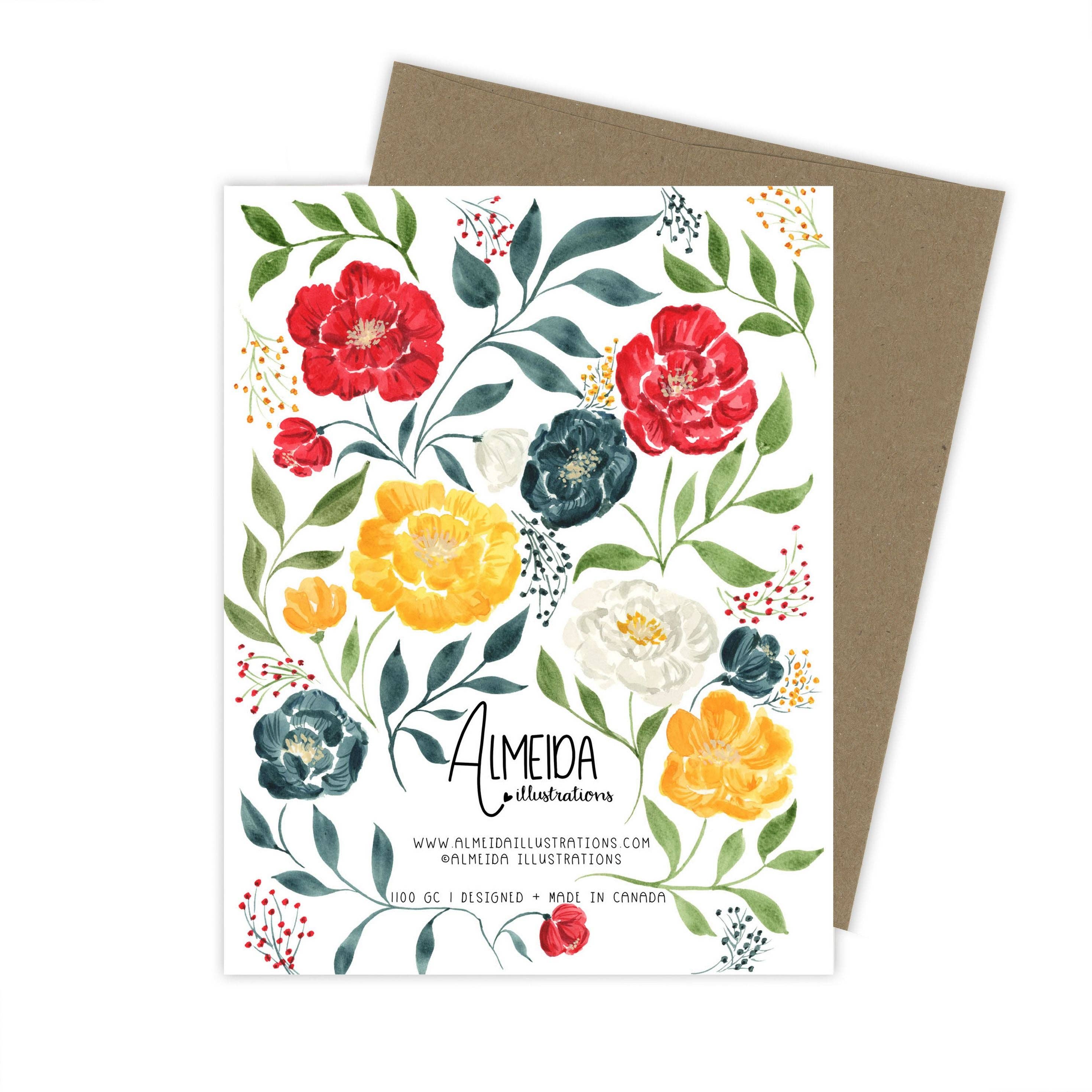 Almeida Illustrations - Wholesale Everyday Greeting Card - Color Pop Florals Card | Everyday Card2