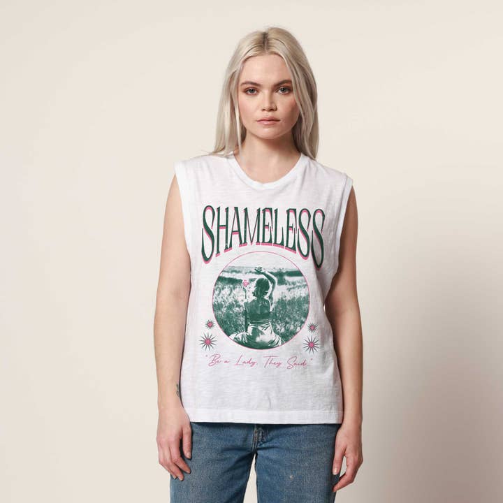 Shameless White Moto Tee for wholesale by James Mae