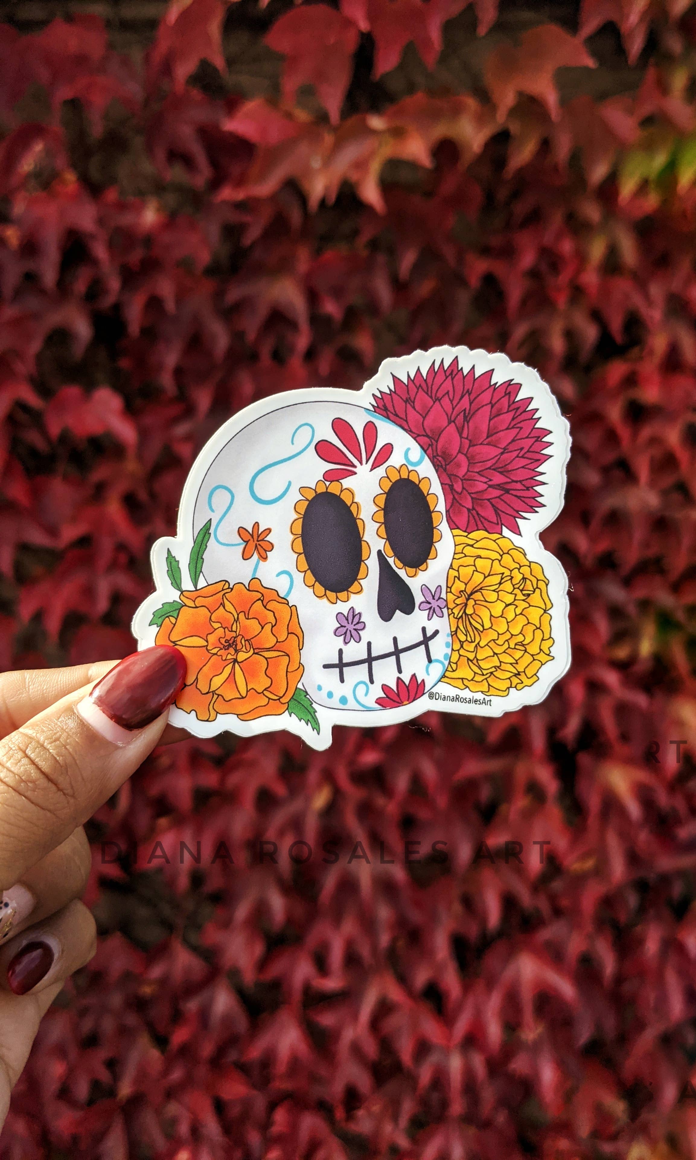 Diana Rosales Art – Engroshandel Klistermærke – Dia De Los Muertos Calavera klistermærke2