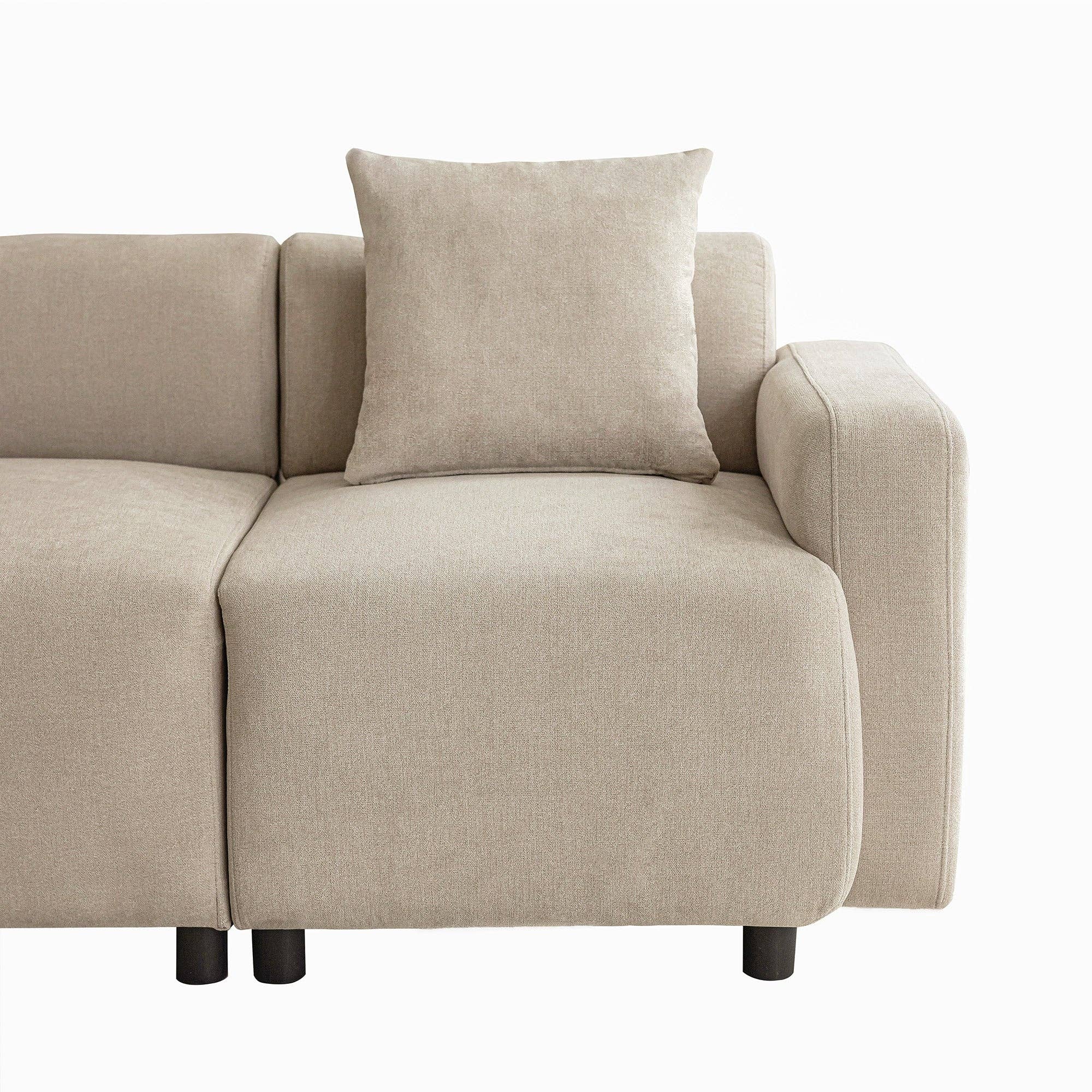 Urban Meuble - Wholesale Sofa - Modern sofa upholstered in beige chenille fabric 3-seater with cushions SHIDADS BEIGE 3 SEATS18