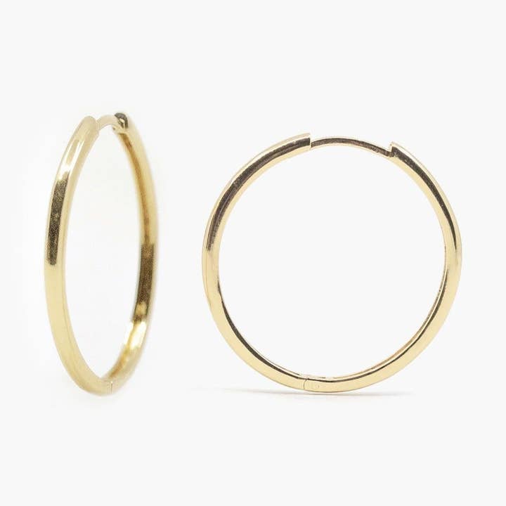Large Hoop Earrings in Gold for wholesale by The Land of Salt