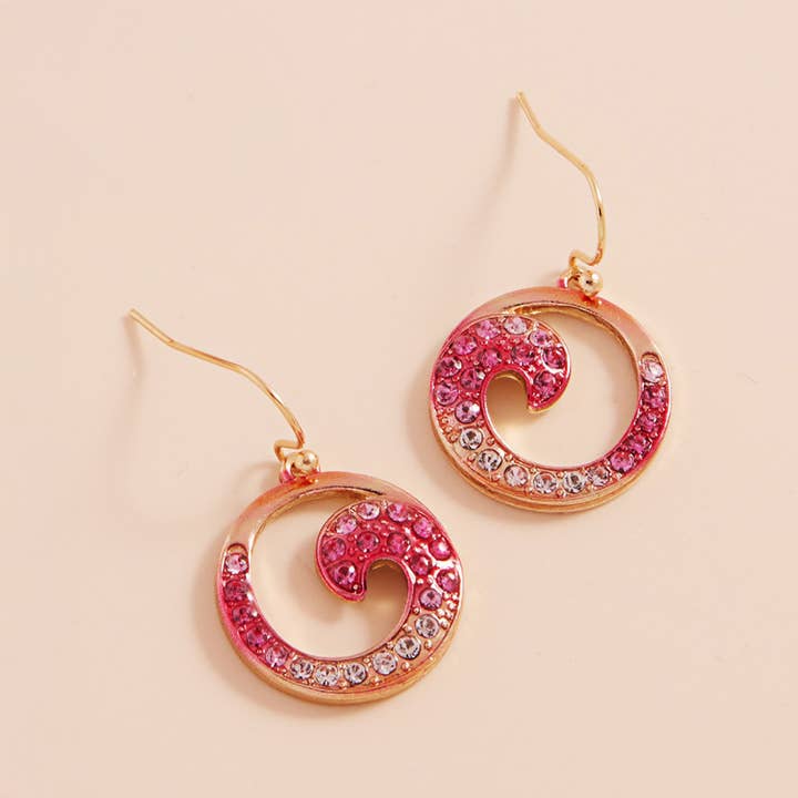 Sensibling Corp. - Vente Boucles d'oreilles pendantes - Boucles d'oreilles pendantes en métal coloré pavé de pierres
