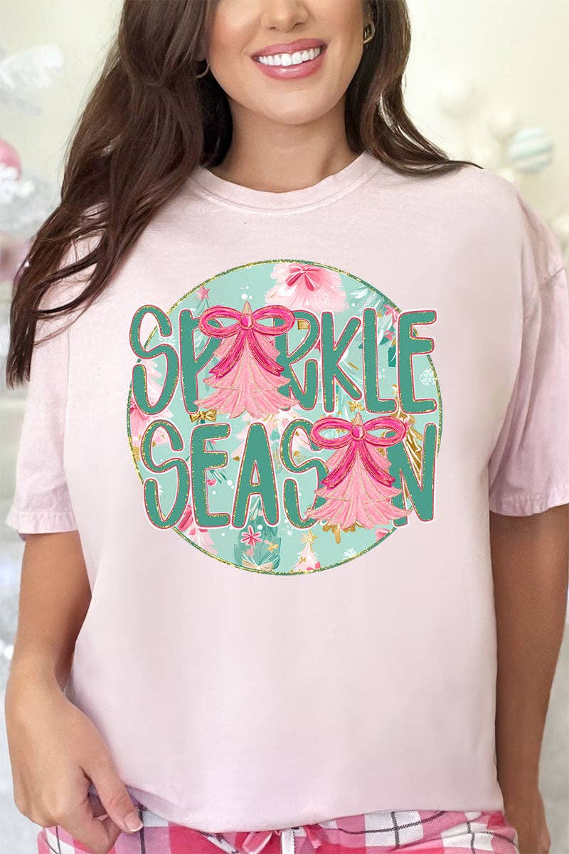 Wholesale Accessory Market - Wholesale Screen Printed T-Shirt - Women's - Sparkle Season Comfort Colors Adult Ring-Spun Cotton Tee0
