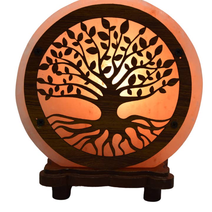 Soorprendimi - IFP ideaforproject srl - Wholesale Accent/Desk Lamp - Himalayan salt lamp round background Tree of Life