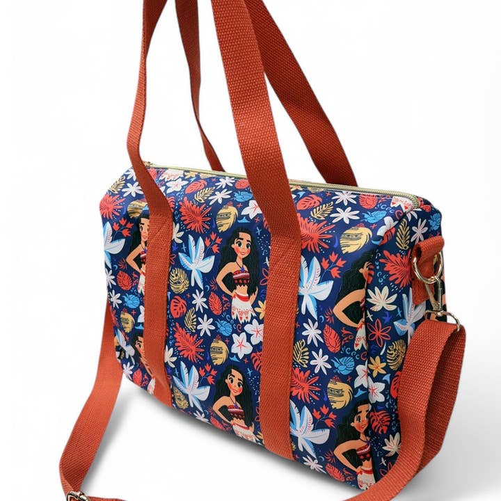 Navy blue character printed girls duffle bag. for wholesale on Faire