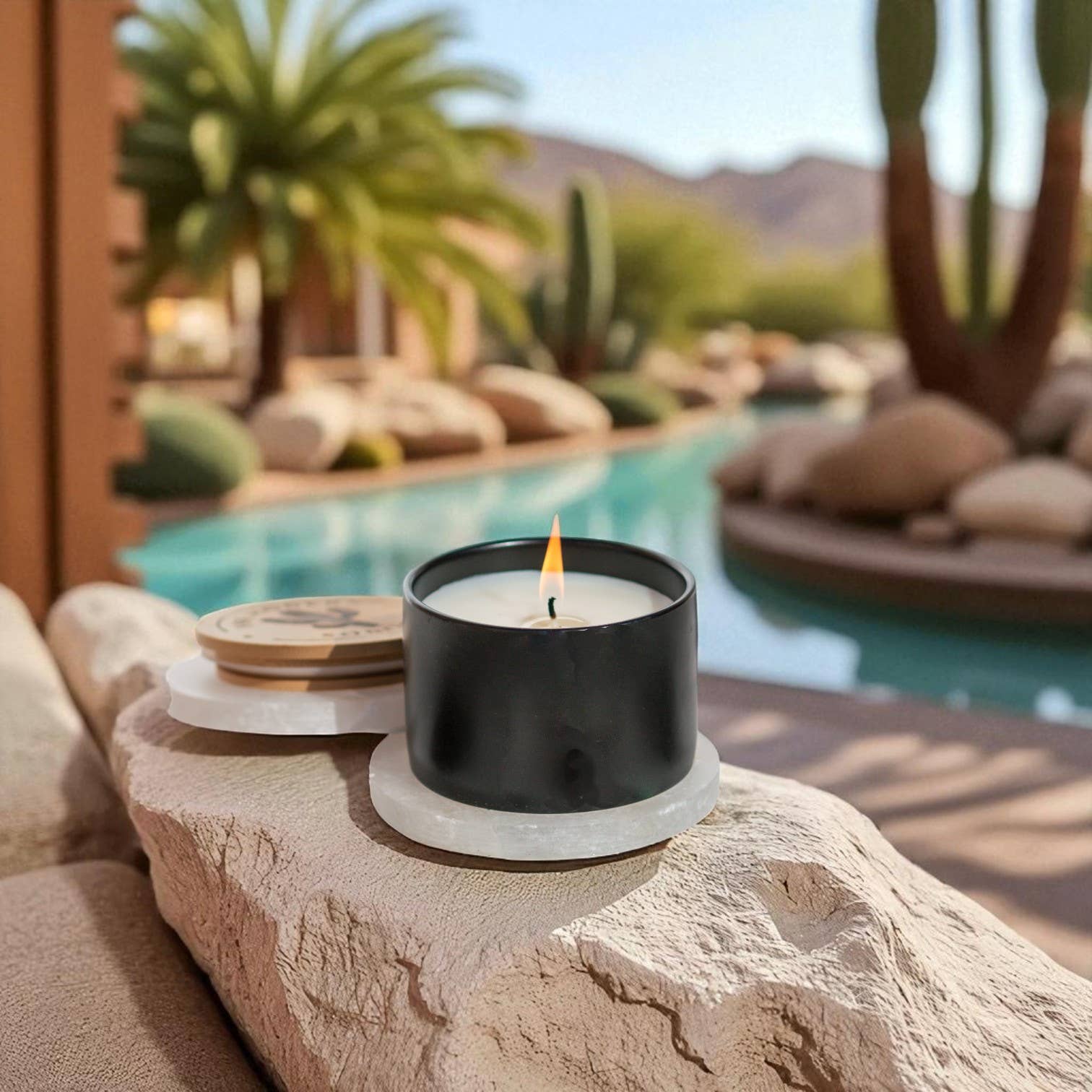 The Modern Sonoran - Wholesale Jar/Filled Candle - Island Bliss: Mango & Coconut Creme Quiet Luxury Hemp Candle1