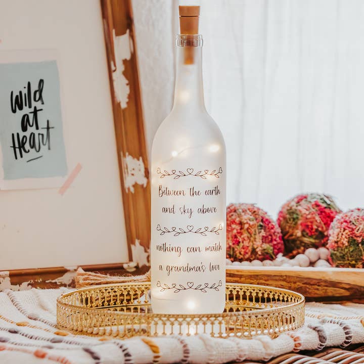 Firefly Home Designs - Vendita all'ingrosso Lampada da scrivania/d'accento - Regali per la festa della mamma, festa della mamma, nonna, lampada per bottiglia di vino